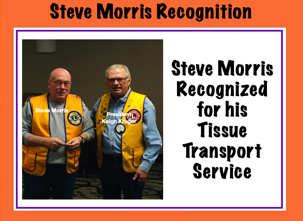 Recognition for Tissue Transport Service