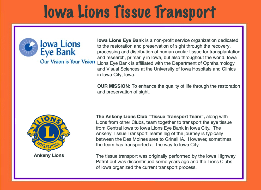 Lions Eye Bank -- Tissue Transport