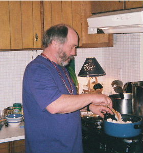 Leon makes gumbo and rice