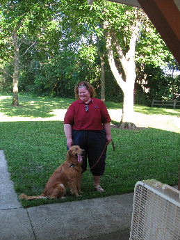 Michelle Rolland with one of the real dogs