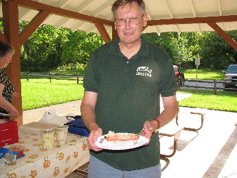 Bruce Hayden with hot dog