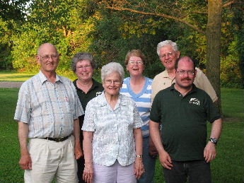 Left-Right:  Jim, Hazel, Sharon, Mary, Steve, and Mike