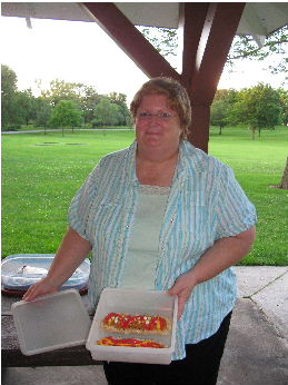 Jodi with her entry - Rice Crispy Dogs