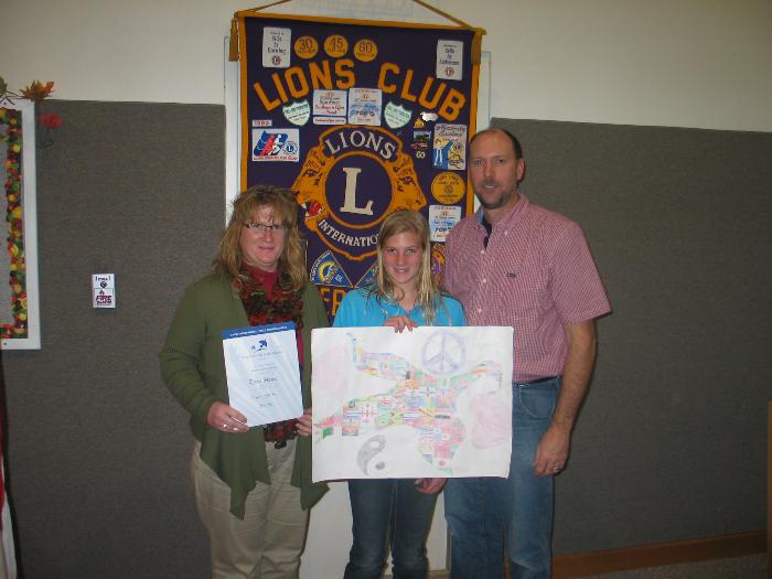 A local Waverly youth enters her poster in the Lions Peace Poster contest